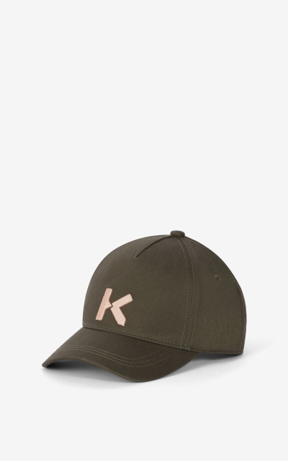 Kenzo Women K Logo Cap Khaki